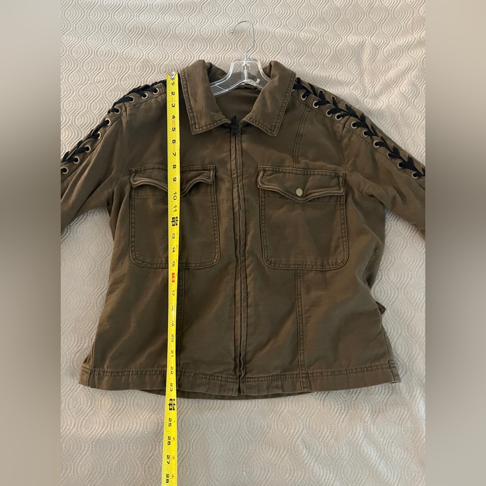 Free People Brown Lace-Up Utility Jacket - Picture 6 of 12